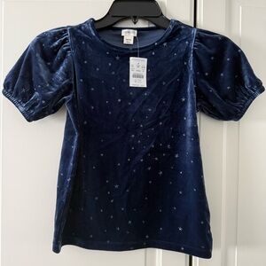 NWT - J Crew Kids Velvet Navy Starry Kids Top